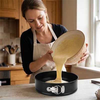 Moule a manqué recevant de la pate pour la réalisation d'une gâteau délicieux 