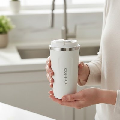 Mug isotherme durable offrant une excellente conservation thermique.