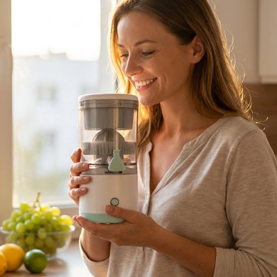 Presse-agrume-tenu-par-une-femme-souriante