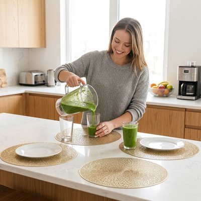 Set de table texturé pour créer une ambiance chaleureuse dans la salle à manger.